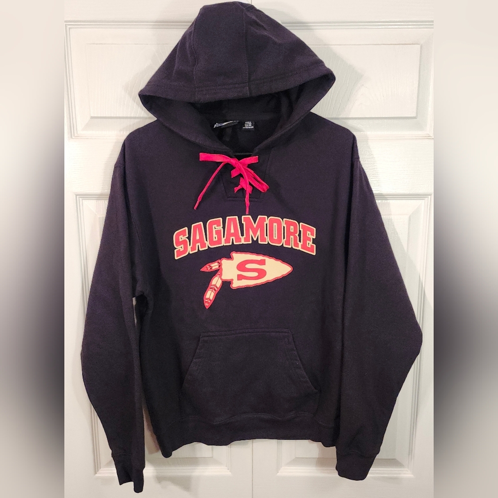 Pennant Sagamore Arrows Long Island Black Hooded Sweatshirt Unisex Size XS GUC